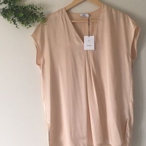 Vince 100% Silk Cream Women Blouse